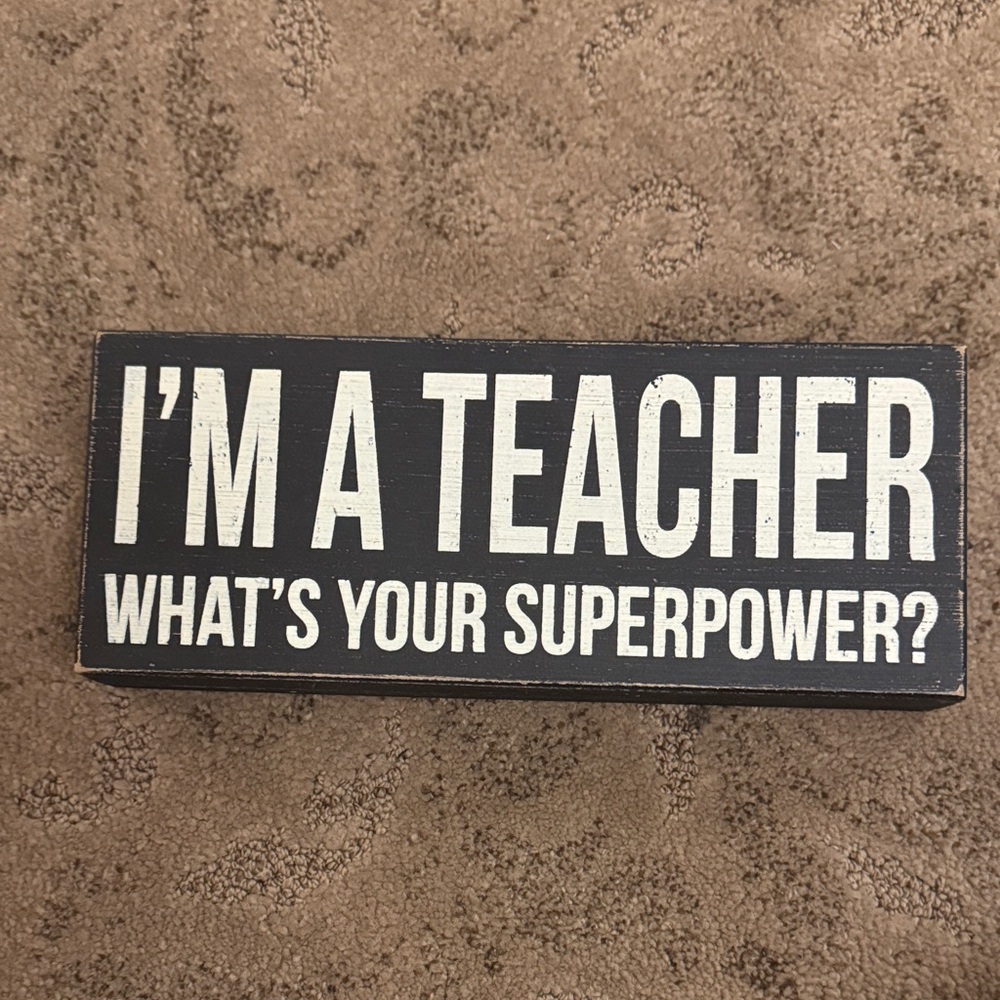 Black and White Teacher Wall Sign